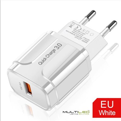 Cargador/Adaptador USB de carga rápida blanco