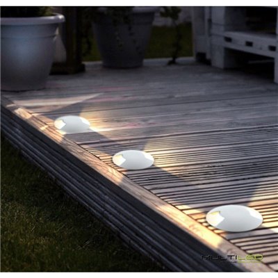 Baliza señalización empotrable de suelo Led 0,75W 12V IP67 Blanco Cálido