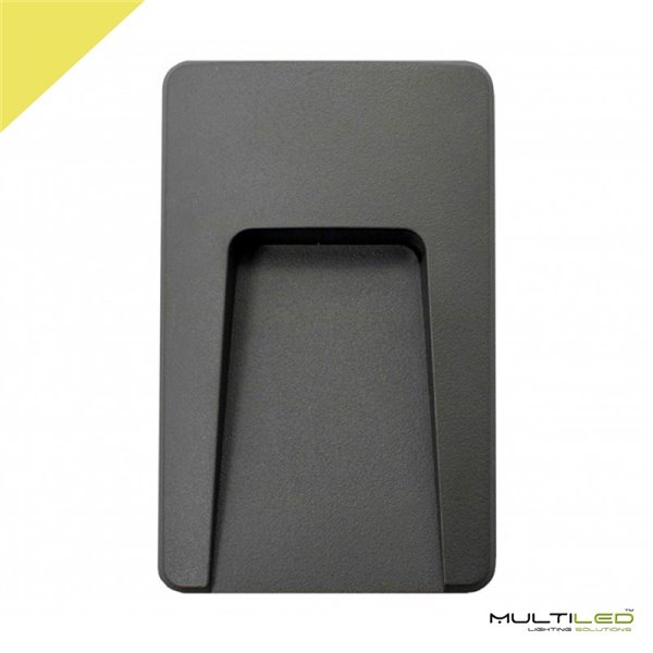 Baliza superficie de pared Led negro 3W IP65 Discreet slim Blanco calido