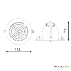 Empotrable Downlight Led Basculante circular COB Epistar 15W Blanco Frio