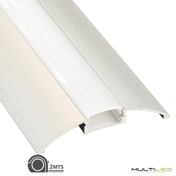 ✔️ Perfil Blanco de Aluminio para Tiras Led - Superficie U - 2 Metros