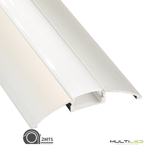 PERFIL SUPERFICIE DOBLE ALUMINIO BLANCO P/ TIRA LED